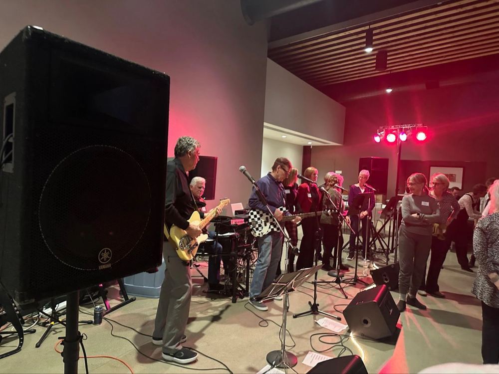 A live band plays at the club's Winter Party